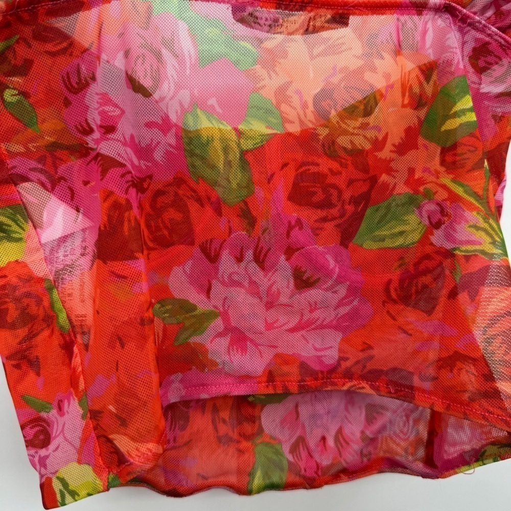 Zara Sheer Floral Corset Crop Top Women’s Small Vacation Resort Kawaiigirl - Picture 7 of 10